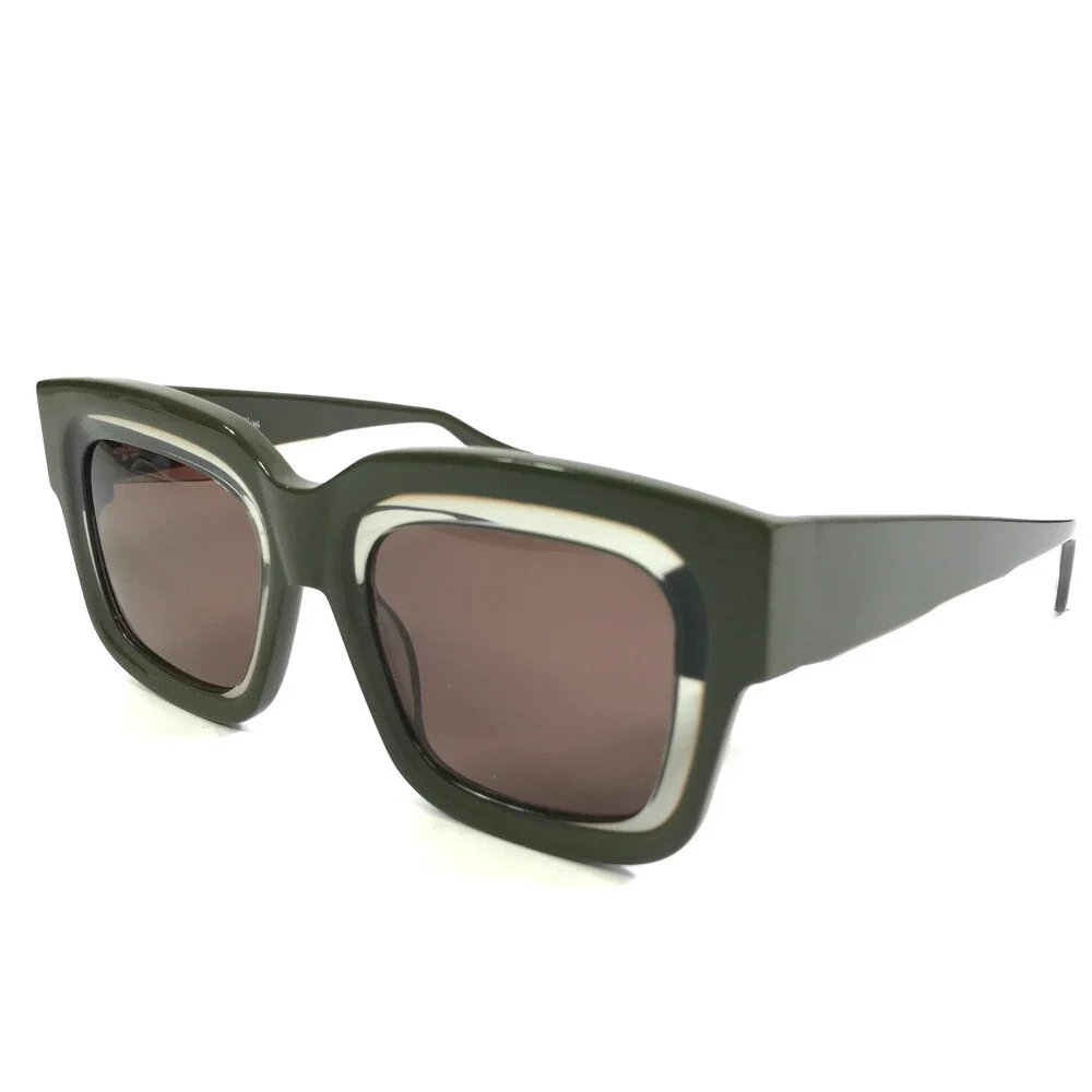 Gigi Studios Sunglasses DAZZLE 6323/7 Clear Olive Green Frames w/ Brown Lenses